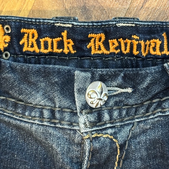Rock Revival Dark Blue Denim with Silver Button 3" Short - Picture 2 of 14